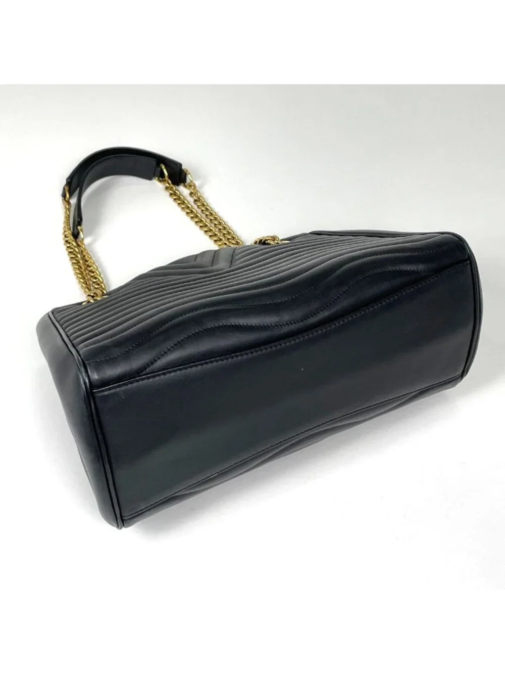 Louis Vuitton New Wave Chain Tote Shoulder Bag Leather Noir